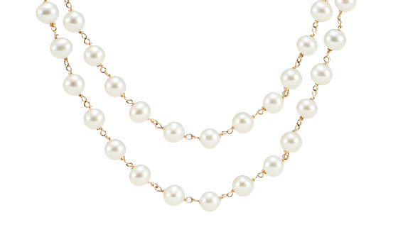 Goldener Perle Kette close-up