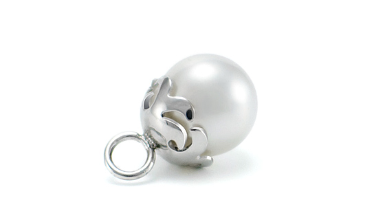 Weisse Perle Pendant mit Silber