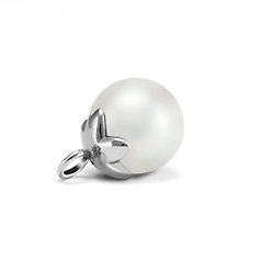 Weisse Blume Perle Pendant Silber