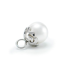 Weisse Perle Pendant mit Silber